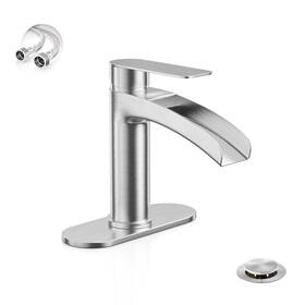 Phiestina Ns-sf01-bn Brushed Nickel Single Handle Waterfall Bathroom