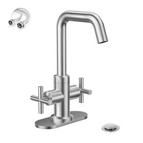 Phiestina Sgf002-10-bn Brushed Nickel 2-handle 4 Inch Centerset Bathroom