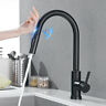 Pk-015b Faucet Touchless Black Kitchen With Pull Down Sprayer Stainless Steel