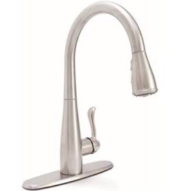 284453 Premier Sanibel 1 Handle Pull-down Kitchen Faucet Satin Stainless Finish