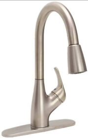 3577645 Premier Waterfront Kitchen Faucet With Pull-down Single Handle Brushed Nickel Open