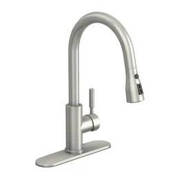 D004b Private Brand Unbranded Garrick Single-handle Pull-down Sprayer Kitchen Faucet Brushed Nickel New