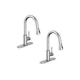 D004c-2 Private Brand Unbranded Kitchen Faucet Single-handle Pull-down Sprayer In Chrome 2-pack