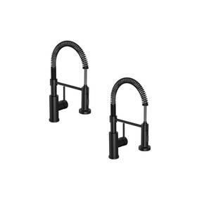 D005o-2 Private Brand Unbranded Cartway Single-handle Spring Pull-down Sprayer Kitchen Faucet In Matte Black