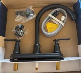 Project Source 019934876971 New Laural Matte Black Double Handle Kitchen Faucet-no Sprayer - Ships Free