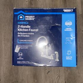 0865918 Project Source Everfield Stainless Steel 2-handle High-arc Kitchen Faucet New