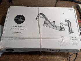 1159012 Project Source. Chrome Kitchen Faucet With Side Sprayer 3 Or 4 Hole Mount #