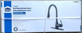 1288579 Project Source Tucker Matte Black Pull Down Kitchen Faucet Free Shipping New
