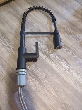 2916842 Project Source 2916841 Flynt Kitchen Faucet Commercial Style Black Never Used