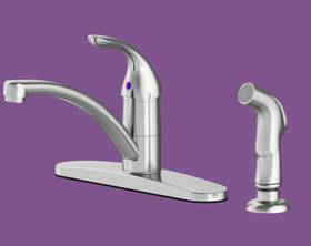 5277764 Project Source Everfield Stainless Steel Single-handle Kitchen Faucet Side Spray