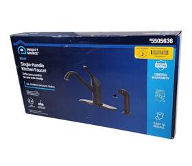 5505636 Project Source Wiley Oil Rubbed Bronze Single Handle Kitchen Faucet
