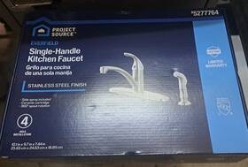 550630 Project Source Stainless Steel Kitchen Sink Faucet Single Handle