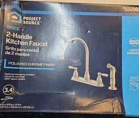 100802 Project Source 67129w Brice 2 Handle Pull Down Kitchen Faucet Stainless Steel