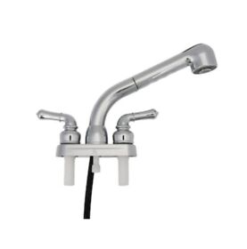 553401 Project Source Chrome 2-handle Utility Faucet With Pulldown Sprayer