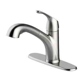1076627 Project Source Stainless Steel Pvd 1-handle Deck-mount Pull-out