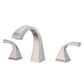 Proox 747388443431 8 Inch Widespread Bathroom Faucet 2 Handle Deck Brushed Nickel