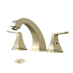 Proox 747388443448 2 Handles 8inch Widespread Bathroom Sink Faucet With Pop Brushed Gold