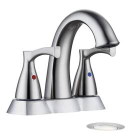 Proox 747388447613 Lead-free Modern Double Handle Centerset Bathroom Brushed Nickel