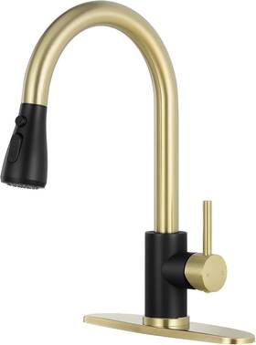Qomolangma Qom-cflt-018lsj#h-dp Black Kitchen Faucet With Pull Down Sprayer Single Handle Rv Sink