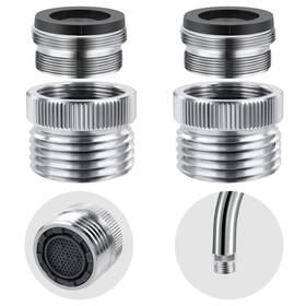521930 Quadafy 2 Pack Faucet To Hose Adapter With Aerator Sink Garden Fauc