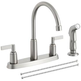 B0btyl4r2k Rainmax Brushed Nickel Kitchen Faucet With Side Sprayer 2-handle 360 Swivel