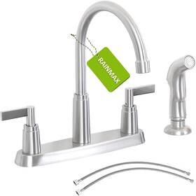 Kmf023l-1  Rainmax Kitchen Faucet With Sprayer Brushed Nickel Stainless Steel Side