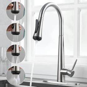 Athus-rn-rn061203bn Rainovo Kitchen Faucet Brushed Nickel With Aquablade Function 3 Hole Fau