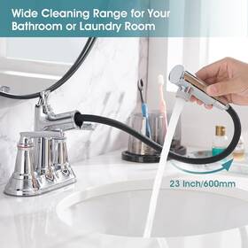 M40200ch Rainrevive Bathroom Sink Faucet With Pull Out Sprayer 4 Inch Centerset 3 Hole /chrome