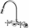 Rb1026 Rulia Wall Mount Kitchen Sink Faucet Center Cross Handles Chrome