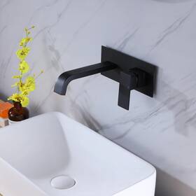 Rbrohant 745378708492 Wall Mounted Faucet Single-handle Bathroom With Deck Matte Black