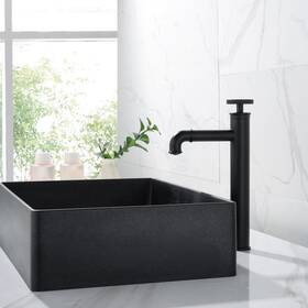 Rbrohant 799748420644 Industrial Vessel Bathroom Sink Faucet Matte Black
