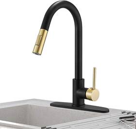 030498 Read Black And Gold Kitchen Faucet Pull Down Magnetic Docking Sprayer Rv Pls