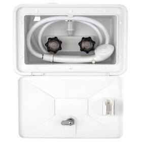 1308w Recpro Rv Exterior Shower Box Kit Locking Cowboy With 51 Inch Vinyl Hose 2.5 G