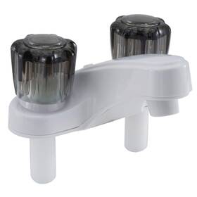 Rp-19024 Recpro Rv 4 Bathroom Faucet White Smoke Handles Hot Cold Labels