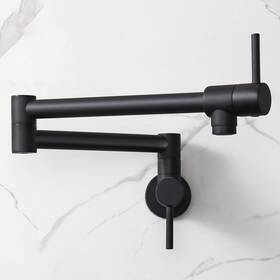 Cf0326 Rehomaong Pot Filler Faucet Matte Black Commercial Wall Mount Stove Brass F