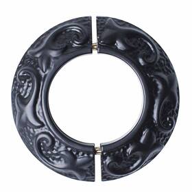 Renovators Supply Manufacturing 096962372538 Escutcheon Plate 3.25 Inch Od Aluminum Lacquered Black Finish Radia