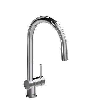 Az201c-chrome Riobel Az201c Azure 1.5 Gpm Single Hole Pull Down Kitchen Faucet - Finish
