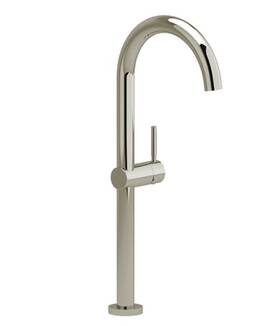 Rl01knpn Riobel Riu Single Knurled Handle Tall Bathroom Faucet - Polished Nickel