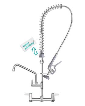 Rnatflu 717020109742 Commercial Faucet With Sprayer Wall Mount 8 Inch Center Sink Fauc