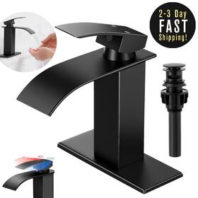 Dpxsra0n001d3 Rndiozd Grifos De Cascada Llave 1 O 3 Hole Para Lavamanos Ba 8 Pulgadas Negro Moderno