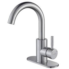 7315-bn Roddex Wet Bar Sink Faucet Stainless Steel 360 Swivel Mixer With 3 Hole Cover D