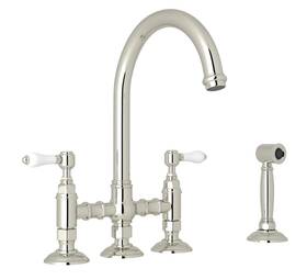 A1461lpwspn-2 Rohl San Julio Kitchen Widespread Bridge Faucet Polished Nickel