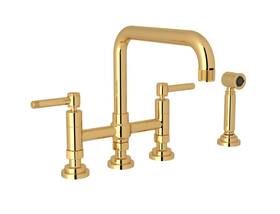 A3358ilwsulb-2 Rohl Campo Widespread Bridge Kitchen Faucet Unlacquered Brass