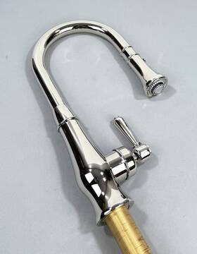 A3420slmpn-2 Rohl Patrizia Single Hole Pull Down Bar Faucet In Polished Nickel