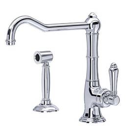A365011lmwsapc-2 Rohl Acqui Polished Chrome Extended Spout Kitchen Faucet With Side Spray