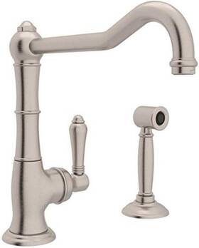 A3650-lmwsstn-2 Rohl A3650lmws-2 Country Kitchen Cinquanta Faucet Satin Nickel