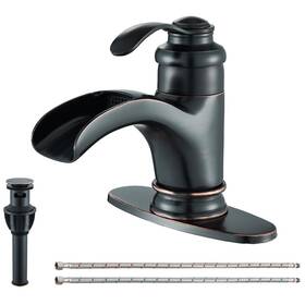 6-hch-6ydys Rozin Oil Rubbed Bronze Waterfall Bathroom Vanity Sink Faucet Single Handle With Drain