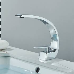 Mk-690 Rozin Brass Basin Faucet - Deck Mounted Black Hot Cold Water Single Hole