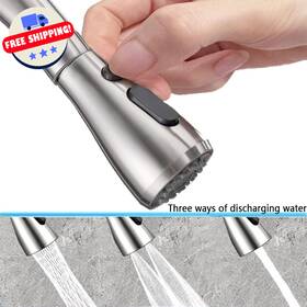 Rqjlz 744759877345 Faucet Spray Head Pull Down Replacement 3 Modes 9 Adapters Universal Fit