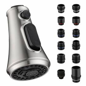 Rb3037 Rulia Kitchen Faucet Head Replacement With 12 Adapters 4 Brushed Nickel